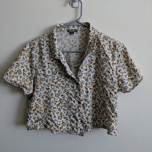 Cropped Yellow Rose Blouse